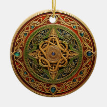 Celtic Knot Red Green Gold Knotwork