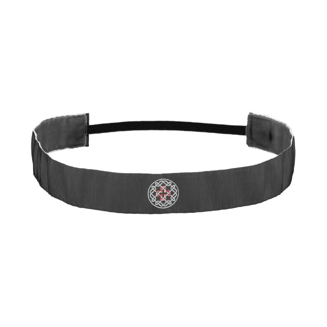 Celtic Knot Red Metallic Athletic Headband (Front)