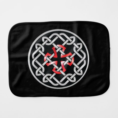 Celtic Knot Red Metallic Baby Burp Cloth