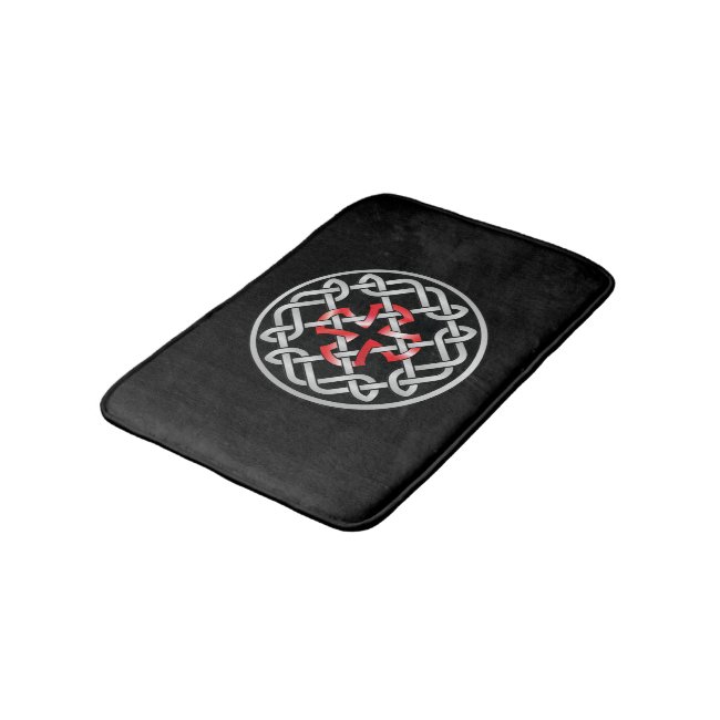 Celtic Knot Red Metallic Bath Mat