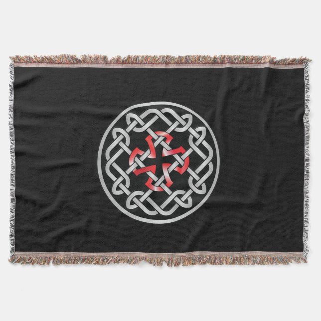 Celtic Knot Red Metallic Blanket (Front)