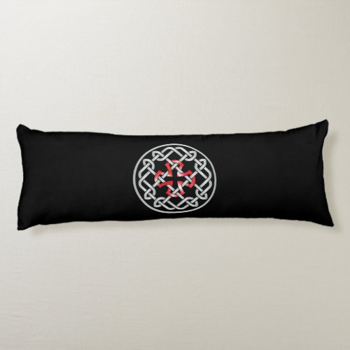 Celtic Knot Red Metallic Body Pillow