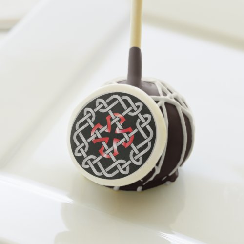 Celtic Knot Red Metallic Cake Pops