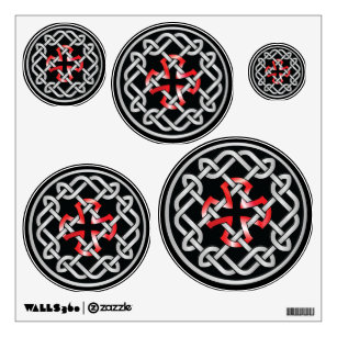 Celtic Knot Red Metallic Circle Wall Decals