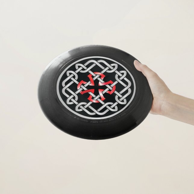 Celtic Knot Red Metallic Frisbee (In Hand)