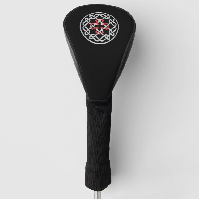 Celtic Knot Red Metallic Golf Club Head Cover (Front)