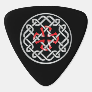 Celtic Knot Red Metallic Guitar Pick