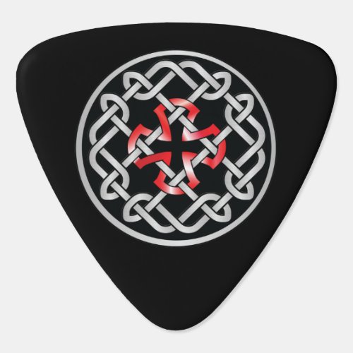 Celtic Knot Red Metallic Guitar Pick