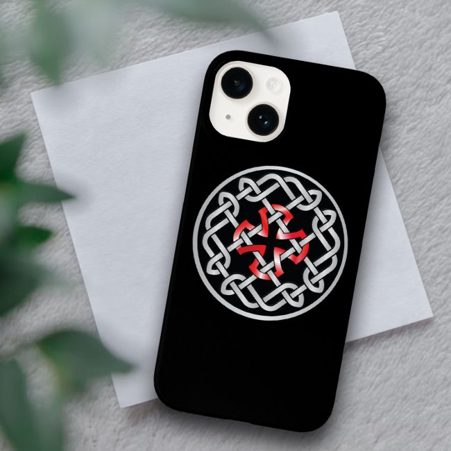 Celtic Knot Red Metallic iPhone 14 Case