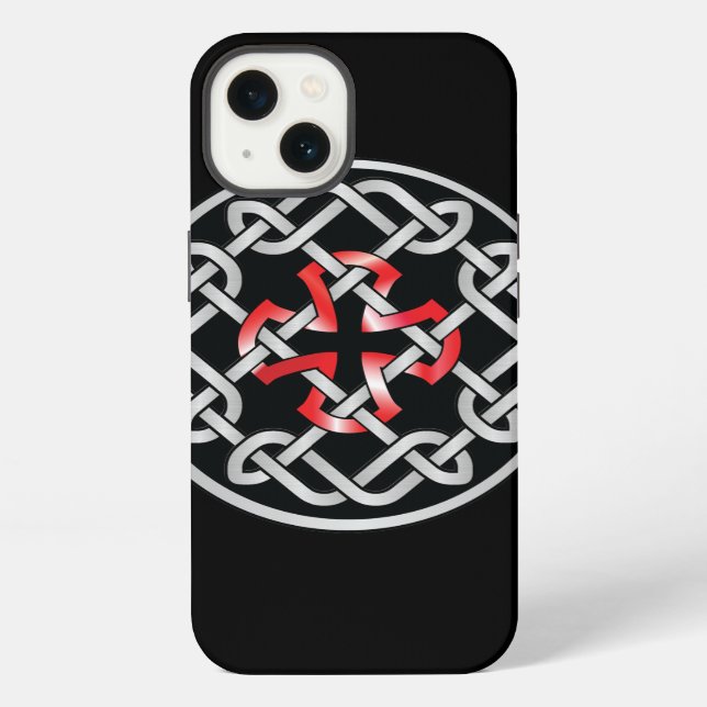 Celtic Knot Red Metallic iPhone Case (Back)
