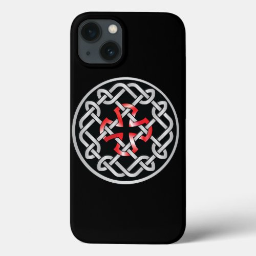 Celtic Knot Red Metallic iPhone Case