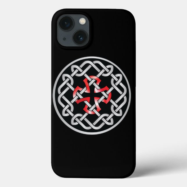 Celtic Knot Red Metallic iPhone Case (Back)