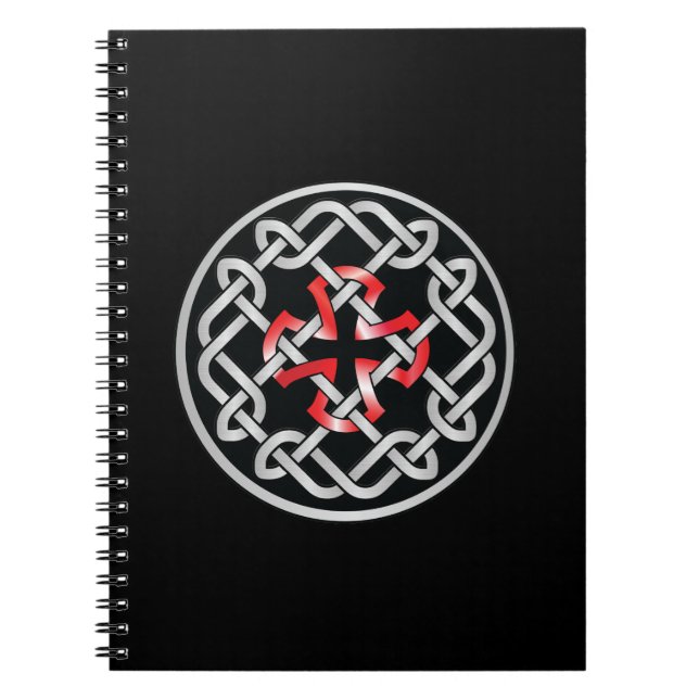 Celtic Knot Red Metallic Notebook (Front)