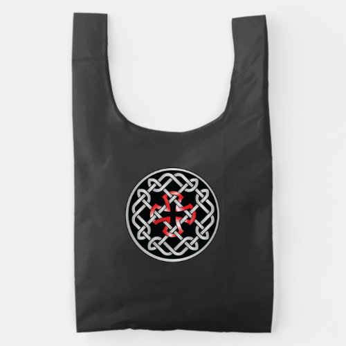 Celtic Knot Red Metallic Reusable Bag