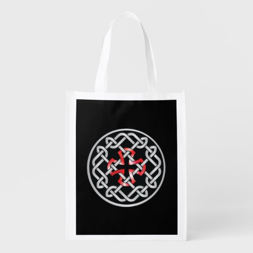 Celtic Knot Red Metallic Reusable Bag