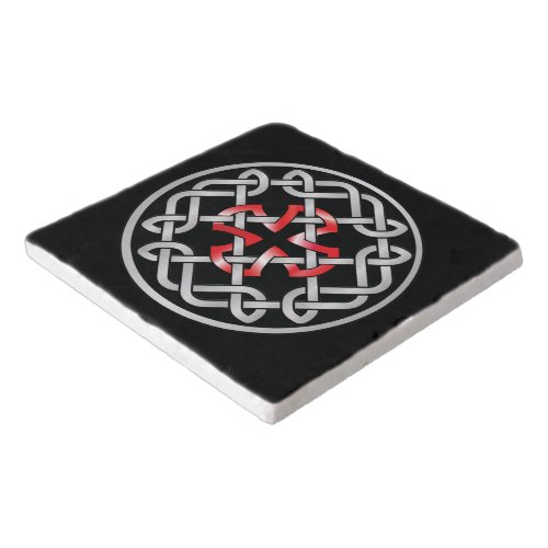 Celtic Knot Red Metallic Trivet