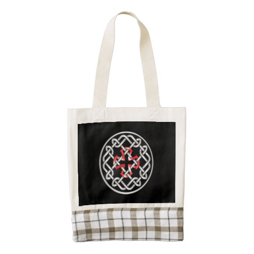 Celtic Knot Red Metallic Zazzle HEART Tote Bag