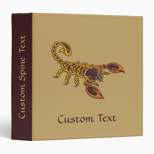 Celtic Knot Scorpion 3 Ring Binder (Front/Spine)