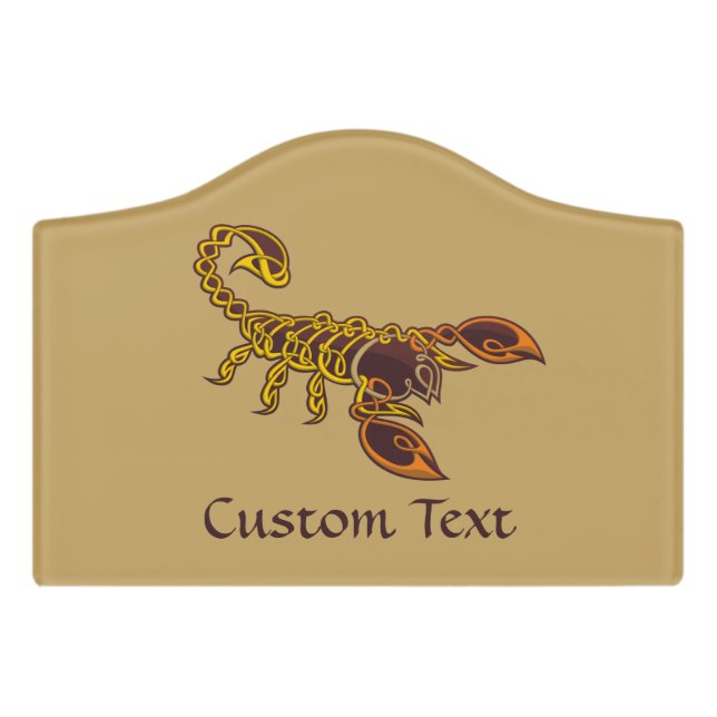 Celtic Knot Scorpion Door Sign (Small Crest Front)
