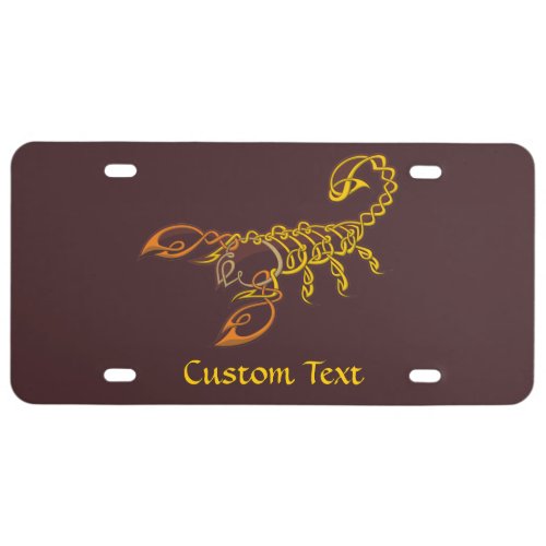 Celtic Knot Scorpion License Plate
