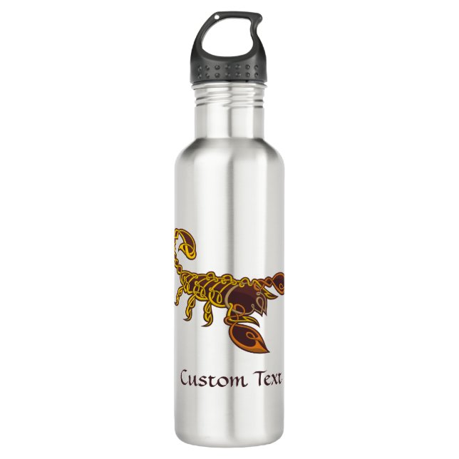 Celtic Knot Scorpion Stainless Steel Water Bottle (Front)