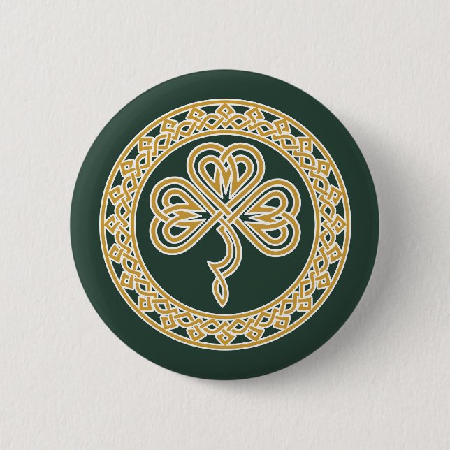 Celtic Knot Shamrock Button (Front)