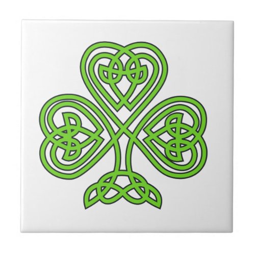 Celtic Knot Shamrock Ceramic Tile