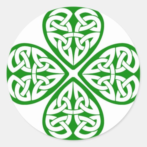Celtic Knot Shamrock Classic Round Sticker