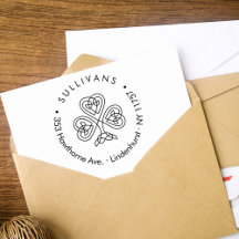 Celtic Knot Shamrock Family Return Address