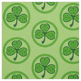 Celtic Knot Shamrock Green Fabric
