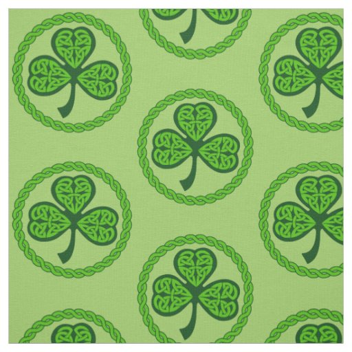 Celtic Knot Shamrock Green Fabric
