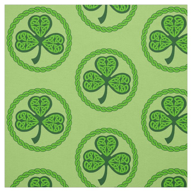Celtic Knot Shamrock Green Fabric (Swatch)