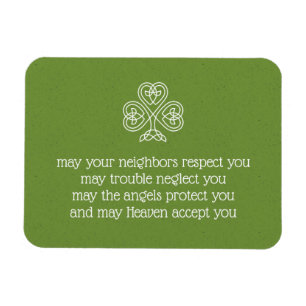 Celtic Knot Shamrock Irish Blessings 2 Magnet