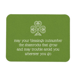Celtic Knot Shamrock Irish Blessings Magnet