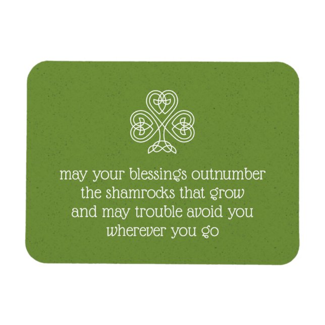 Celtic Knot Shamrock Irish Blessings Magnet (Horizontal)