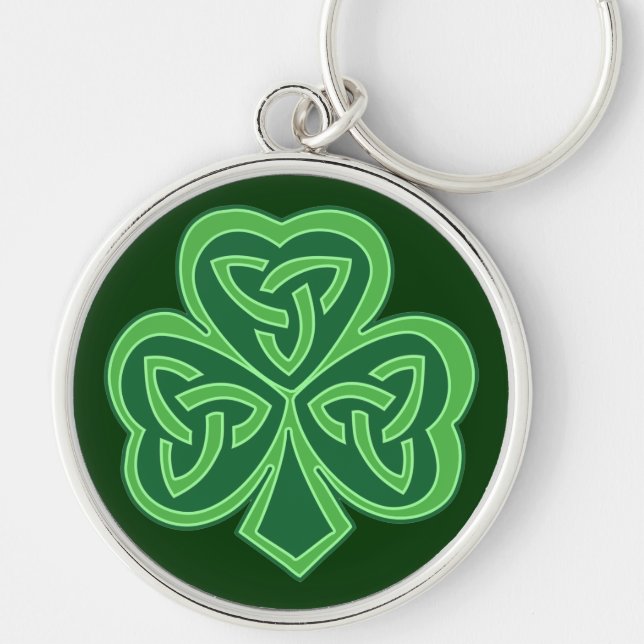 Celtic Knot Shamrock Keychain (Front)