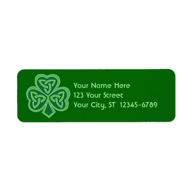 Celtic Knot Shamrock Label (Front)