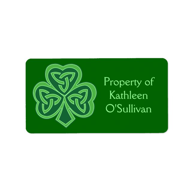 Celtic Knot Shamrock Label (Front)