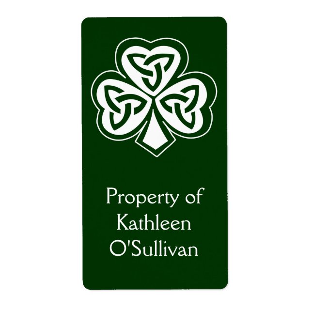 Celtic Knot Shamrock Label (Front)