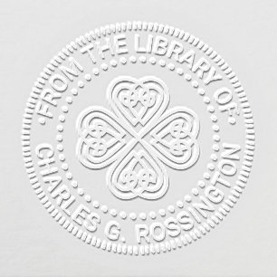 Celtic Knot Shamrock Library Book Name #2 Embosser