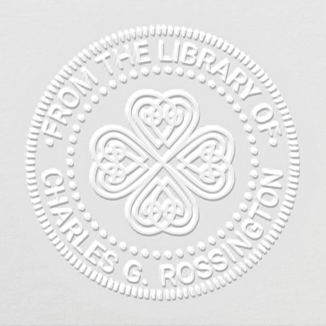 Celtic Knot Shamrock Library Book Name #2 Embosser (Design)