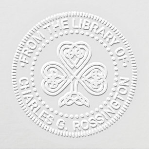 Celtic Knot Shamrock Library Book Name #3 Embosser