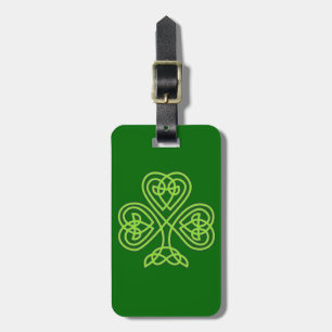 celtic knot shamrock luggage tag