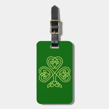 Celtic Knot Shamrock Luggage Tag by thatcrazyredhead at Zazzle