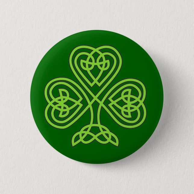 celtic knot shamrock pinback button (Front)