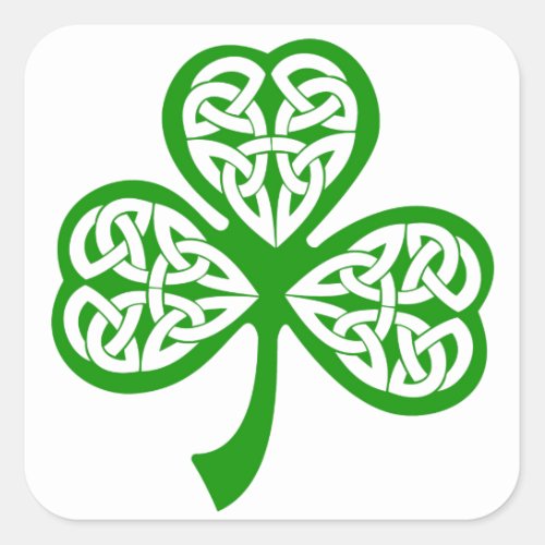 Celtic Knot Shamrock Square Sticker