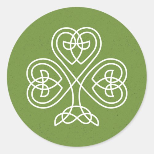 Celtic Knot Shamrock Wedding Classic Round Sticker