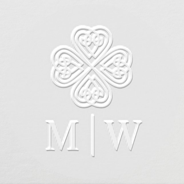 Celtic Knot Shamrock Wedding Couple Initials Embosser (Design)