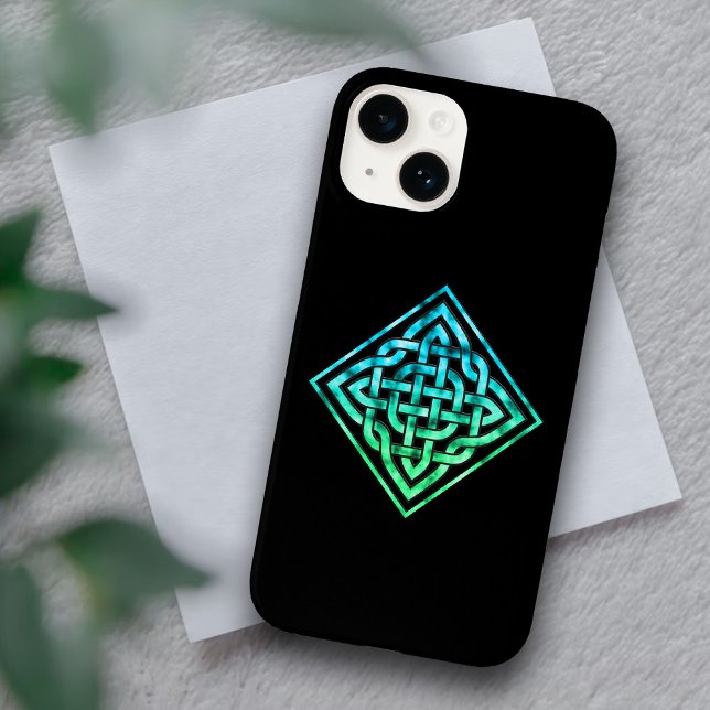 Celtic Knot - Single Blue Green iPhone 14 Case (Creator Uploaded)