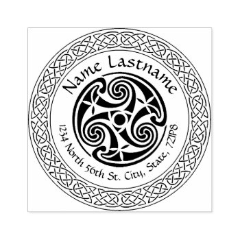 Celtic Knot & Spiral Personalized Rubber Stamp by thallock at Zazzle